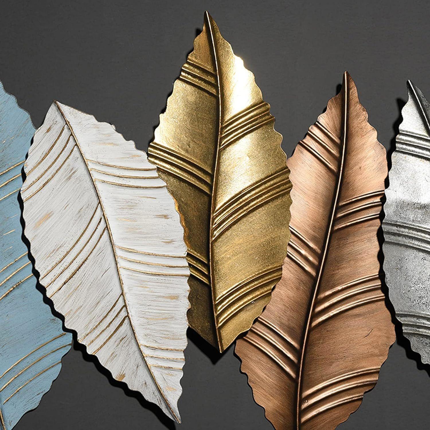 Cuadro Decorativo Adorno Pared Metalico Hojas Mallorca-2