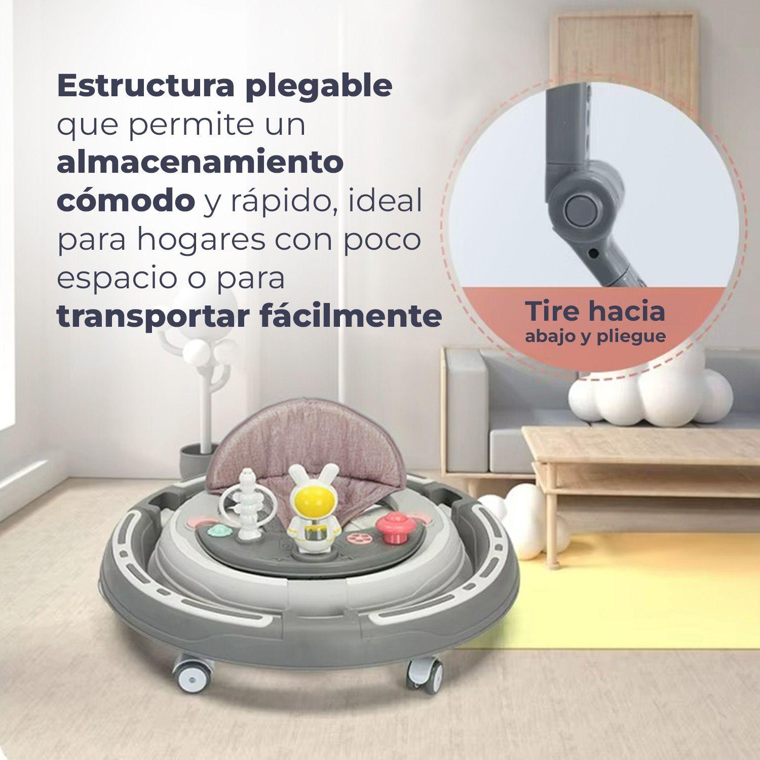 Andador Caminadora Bebe Plegable Astronauta Con Sonido Gris-2