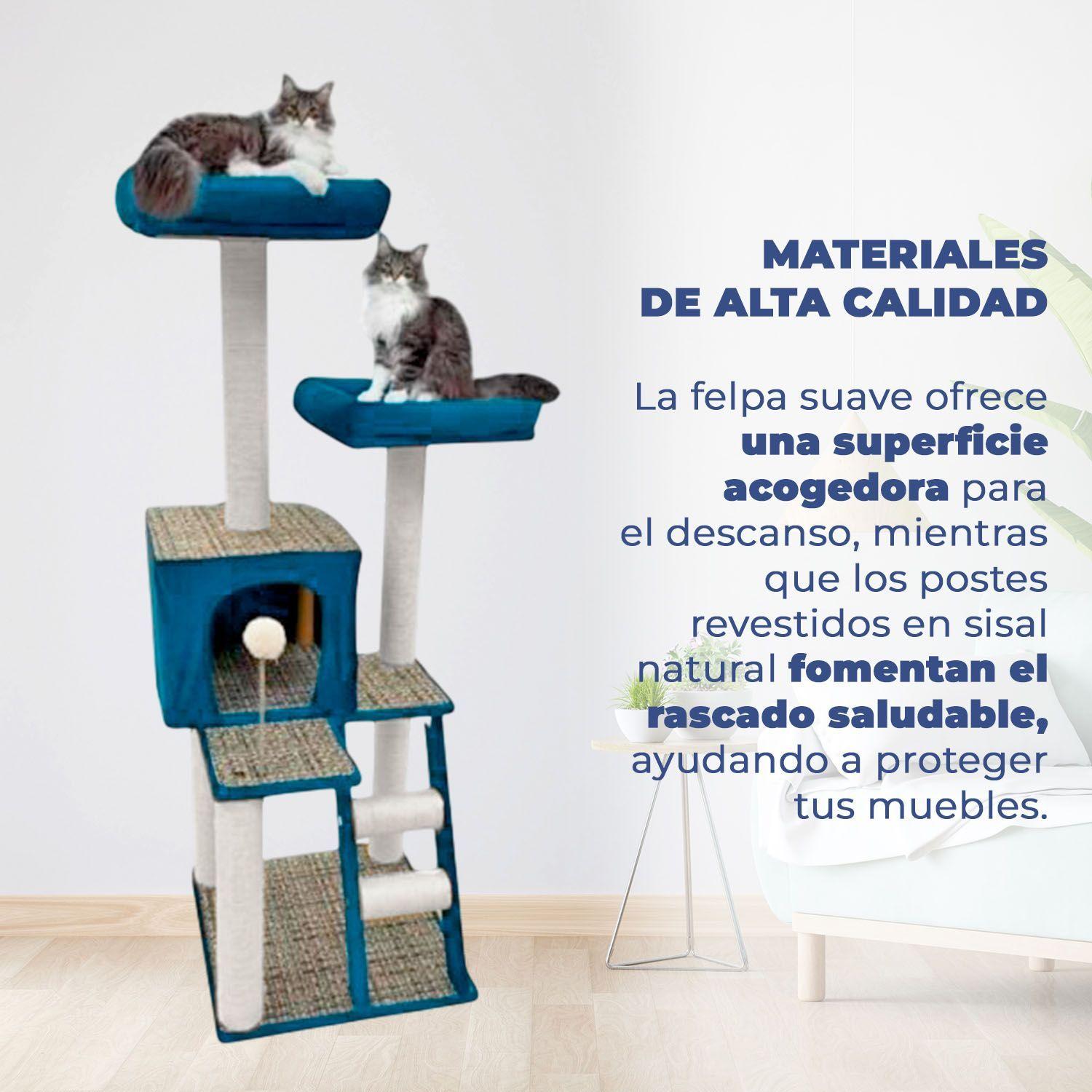 Torre Rascador gato 3 Pisos con casa-4