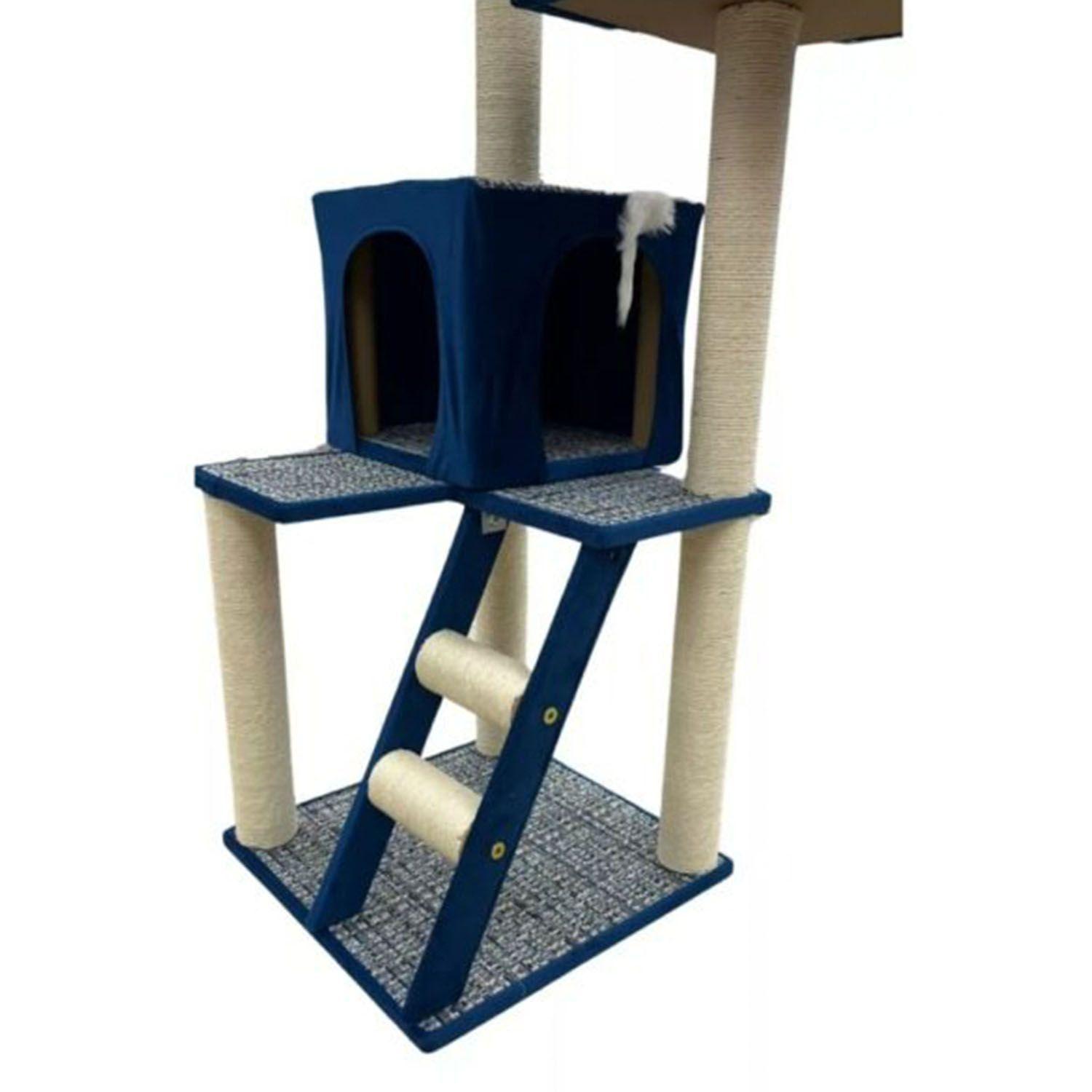 Torre Rascador gato 3 Pisos con casa-5