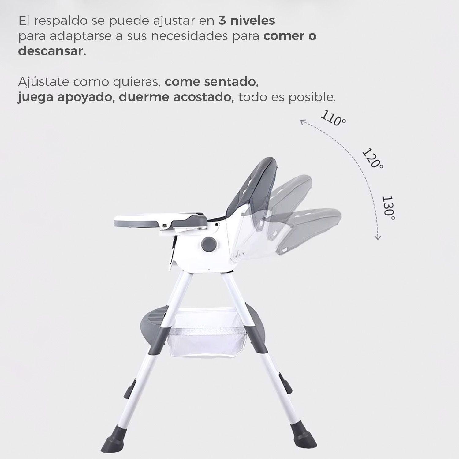 Silla Comer Bebe Doble Altura Safe Baby Gris-3