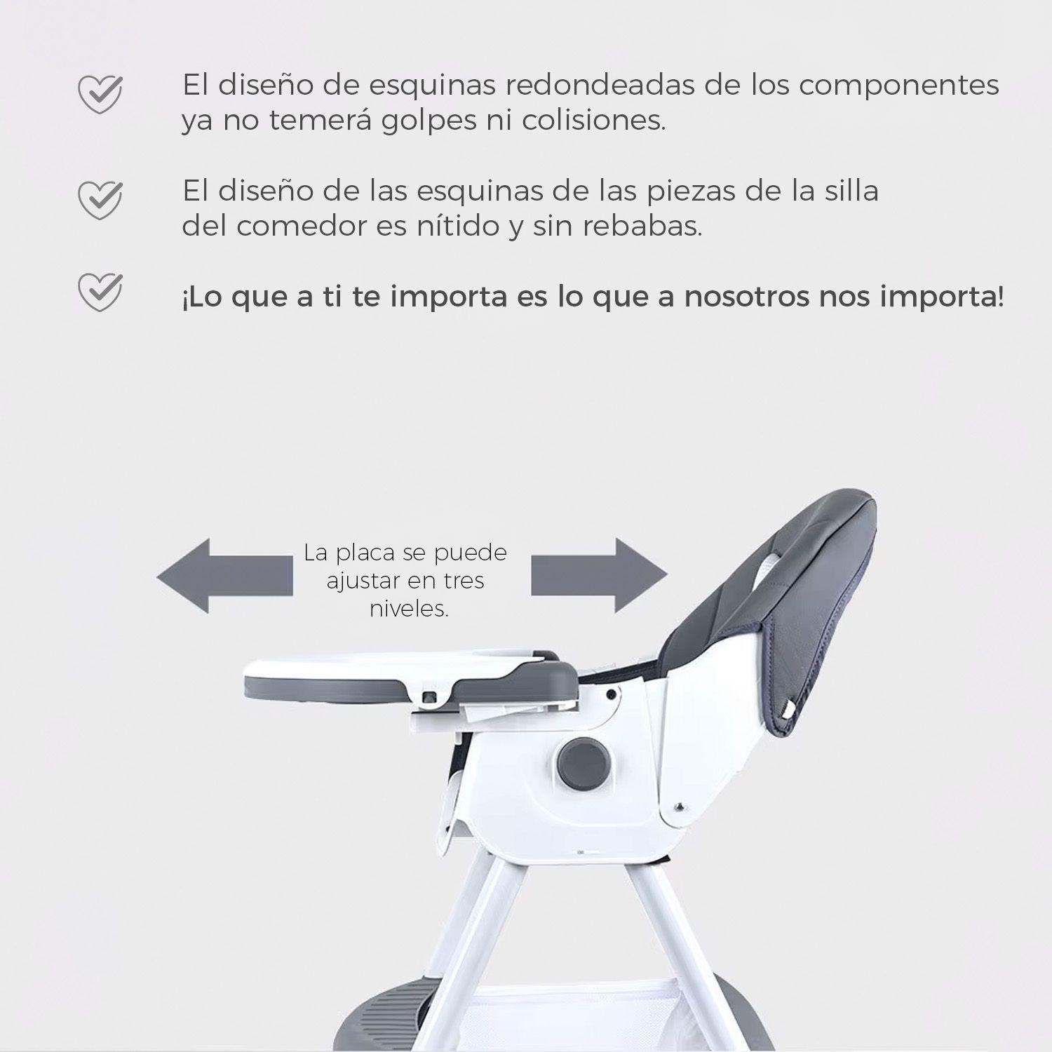 Silla Comer Bebe Doble Altura Safe Baby Gris-4