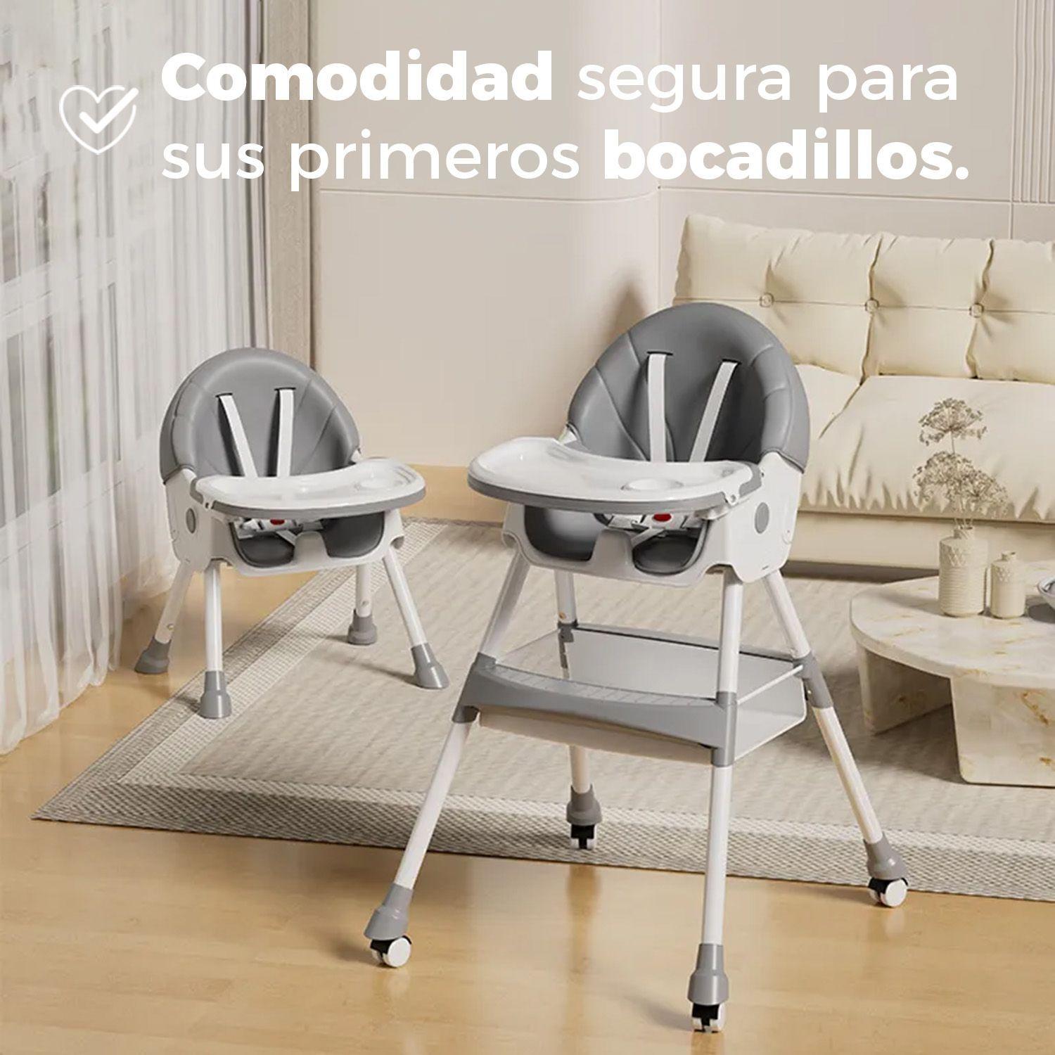 Silla Comer Bebe Doble Altura Safe Baby Gris-7