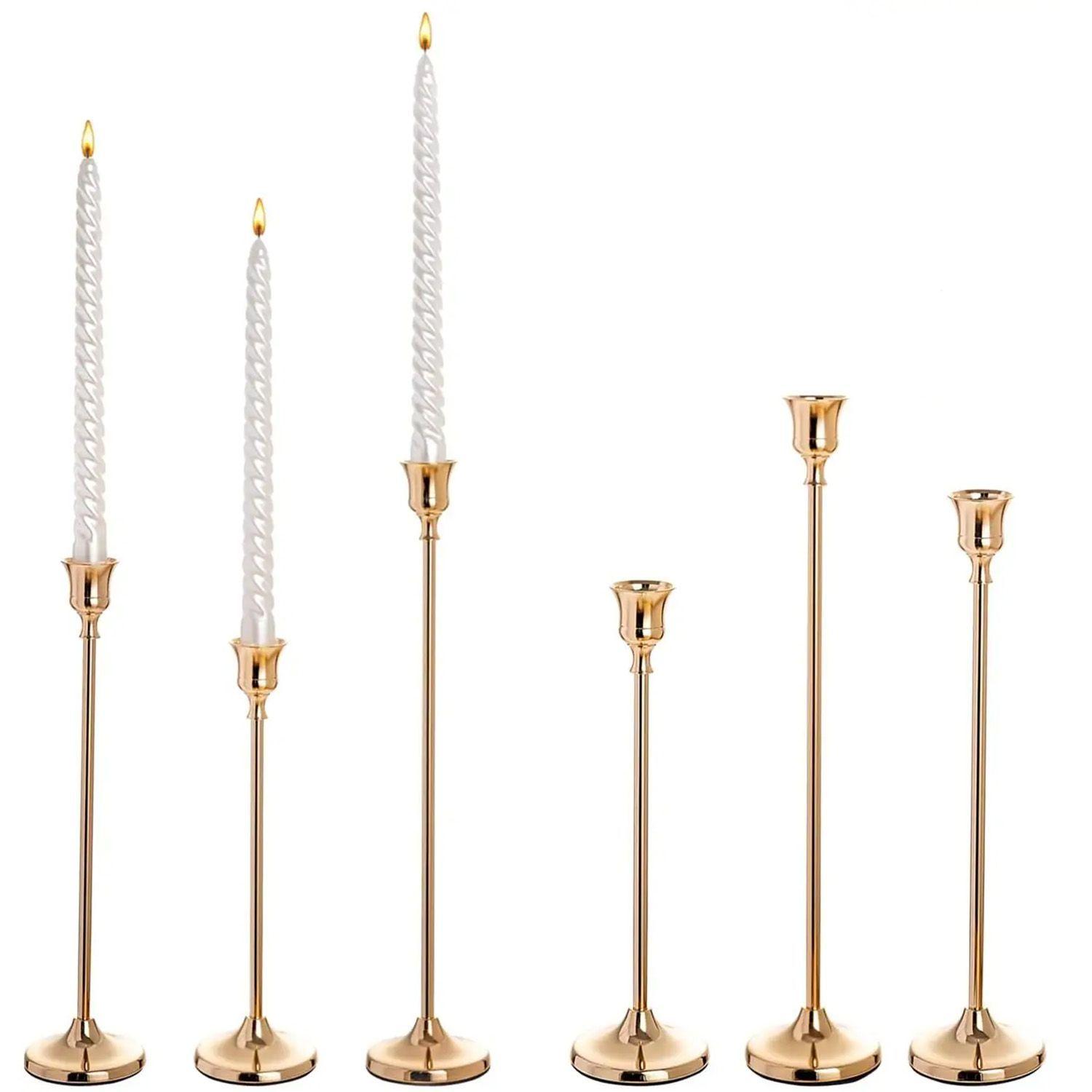 Candelabro 3 Piezas Porta Vela Centro Mesa Campana Europeo-5