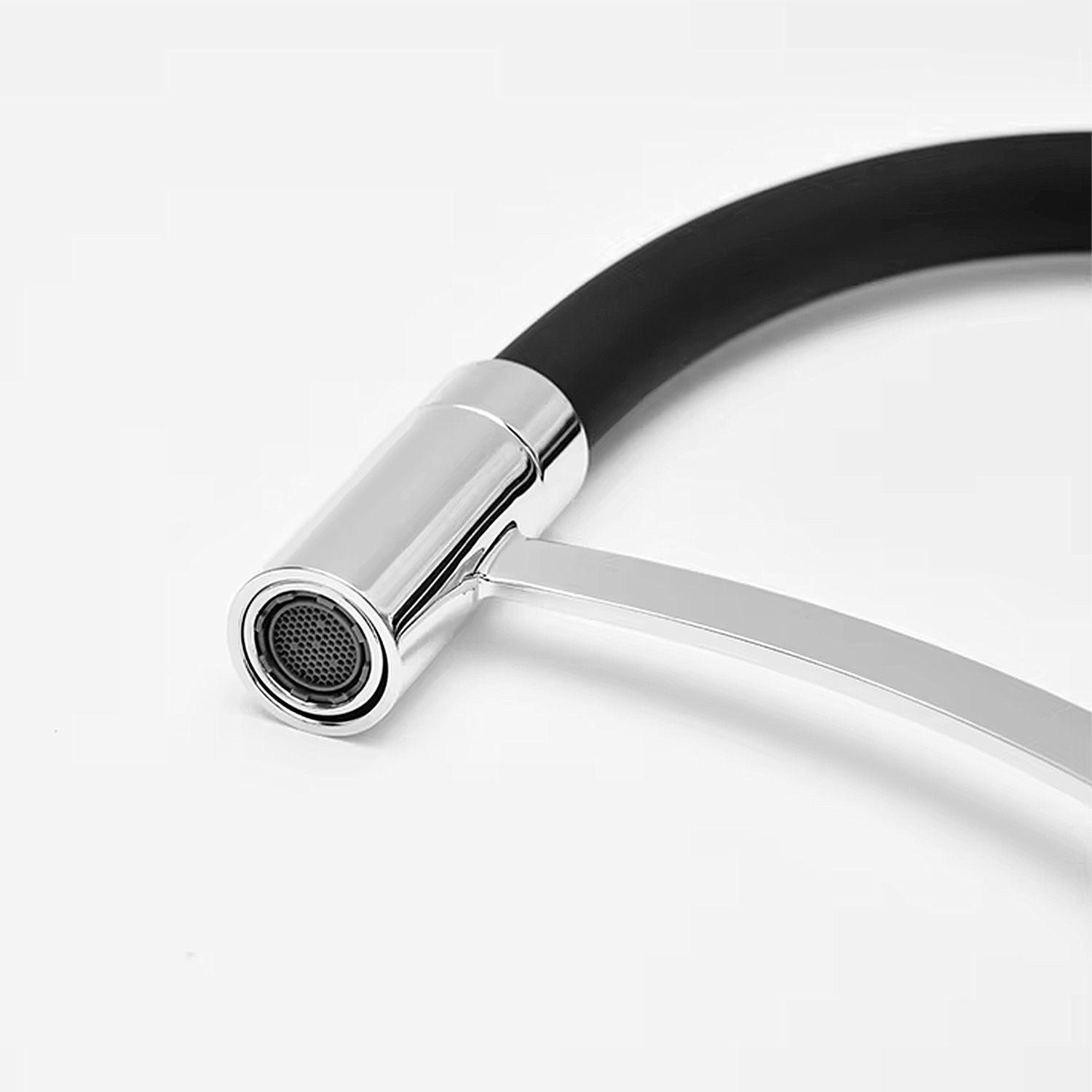 Llave Monomando Lavaplatos Cromada Flexible y Giratoria Deluxe-4