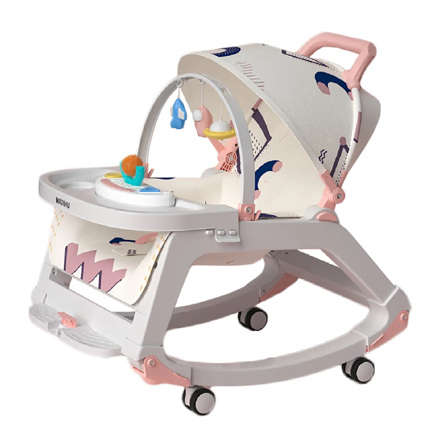 Silla Mecedora de Comer Bebe 5 en 1 Reclinable Safe Baby-0