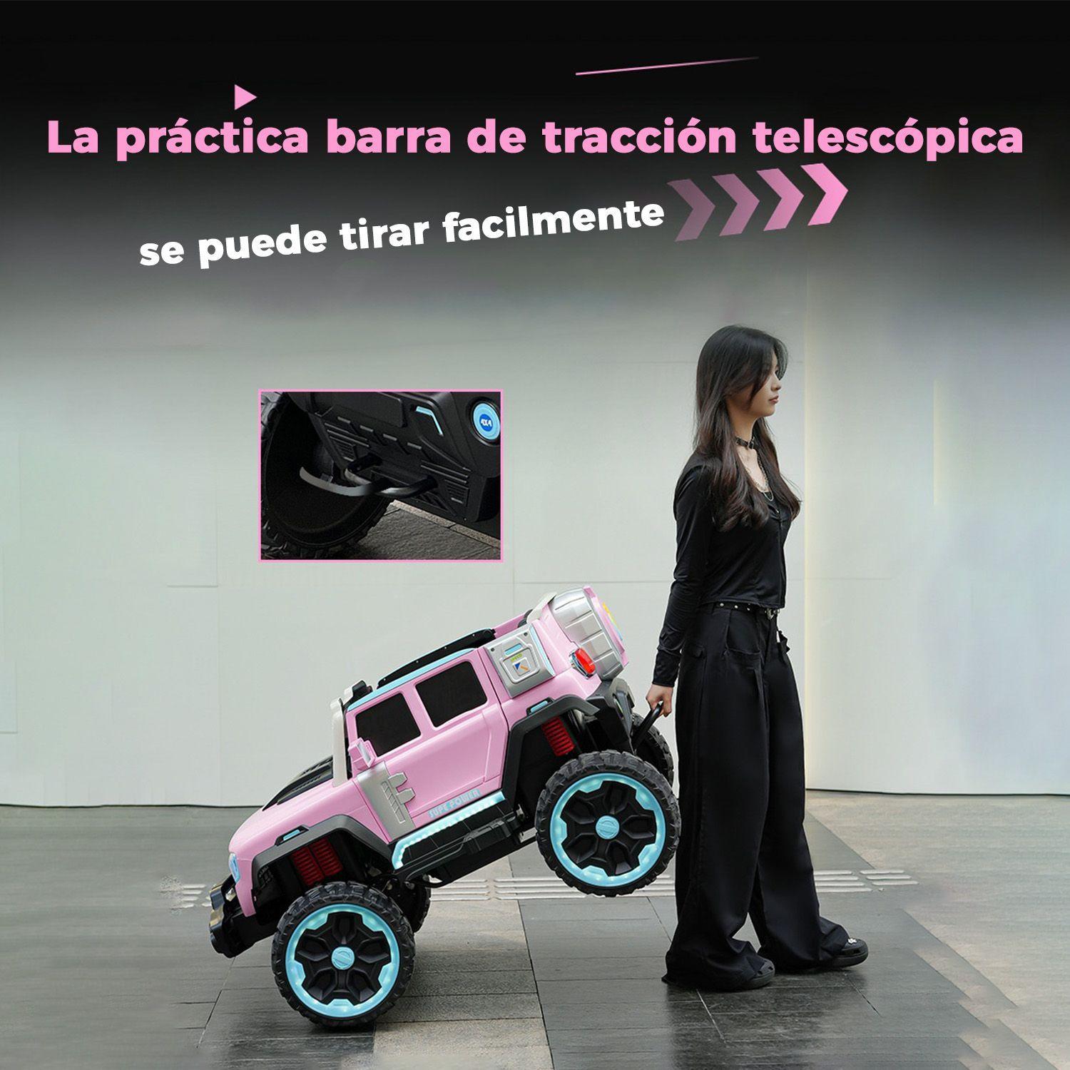 Jeep Eléctrico XXL 4x4 Con Luces Led, Sonido y Control Rosado-3