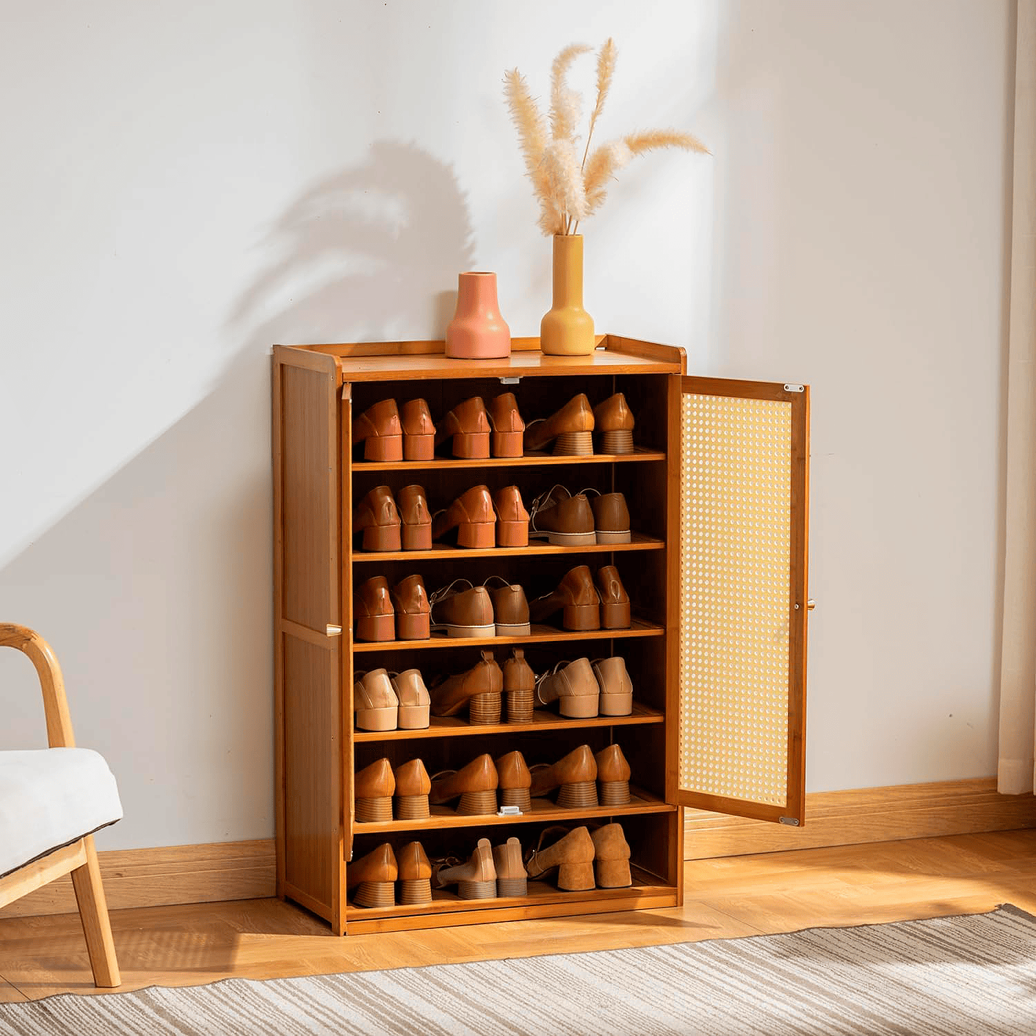 Zapatero Organizador Almacenamiento Armario Con Puertas -2