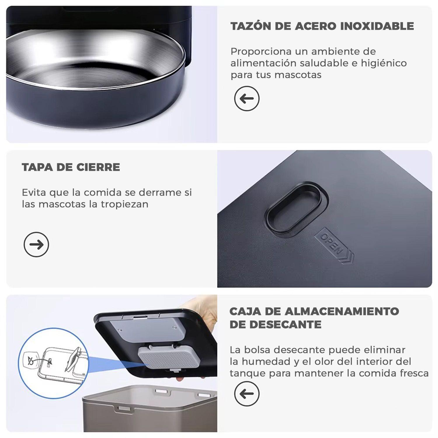 Dispensador Automatico Comida Mascotas Cubo 6 lts. Wifi-3