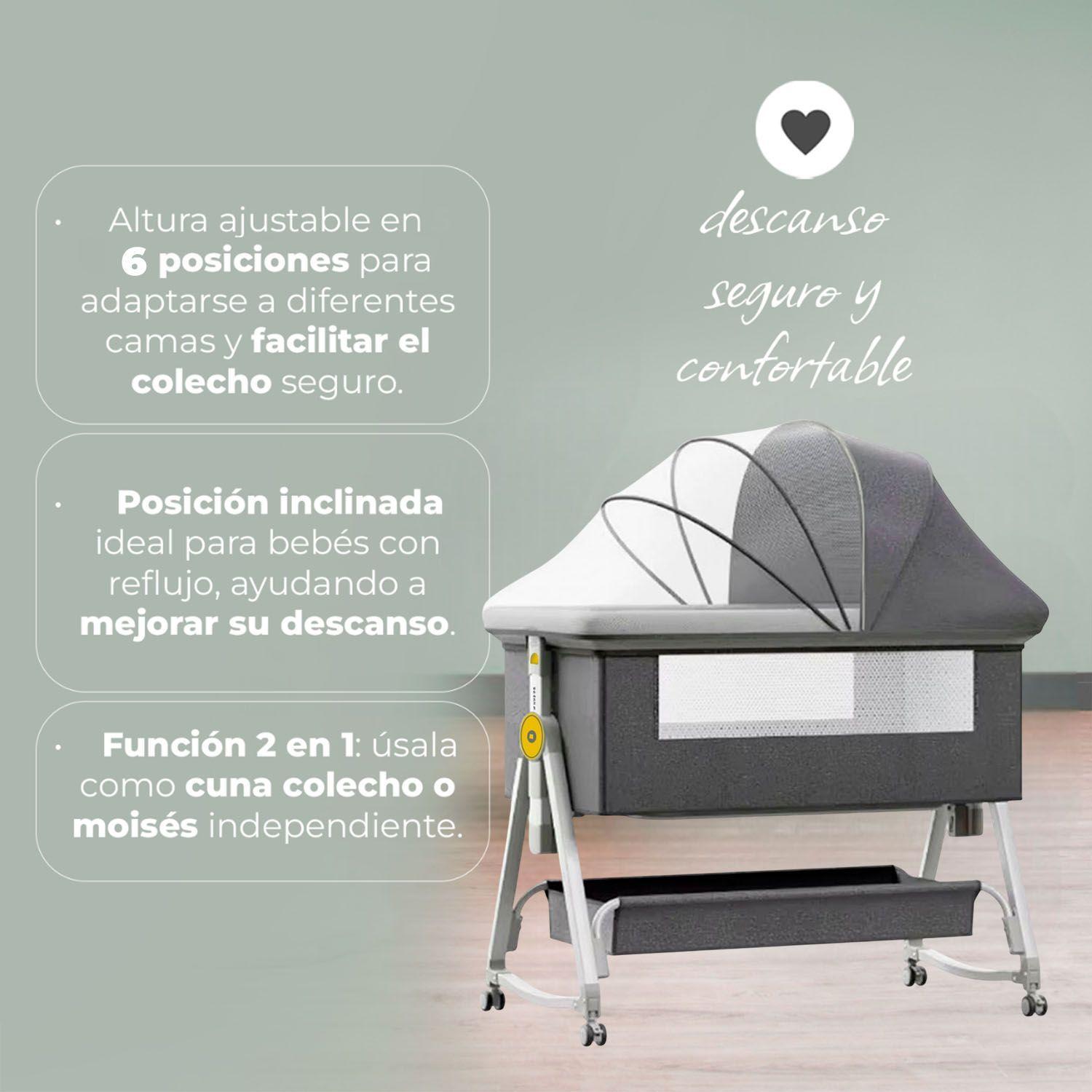 Cuna Colecho Moises Bebe Mecedora 2 en 1 Soft&Safe -2