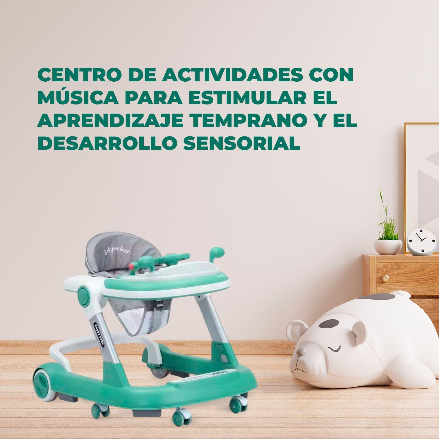 Andador Caminadora Autito Musical Bebe Anticaida Stylish Verde-3