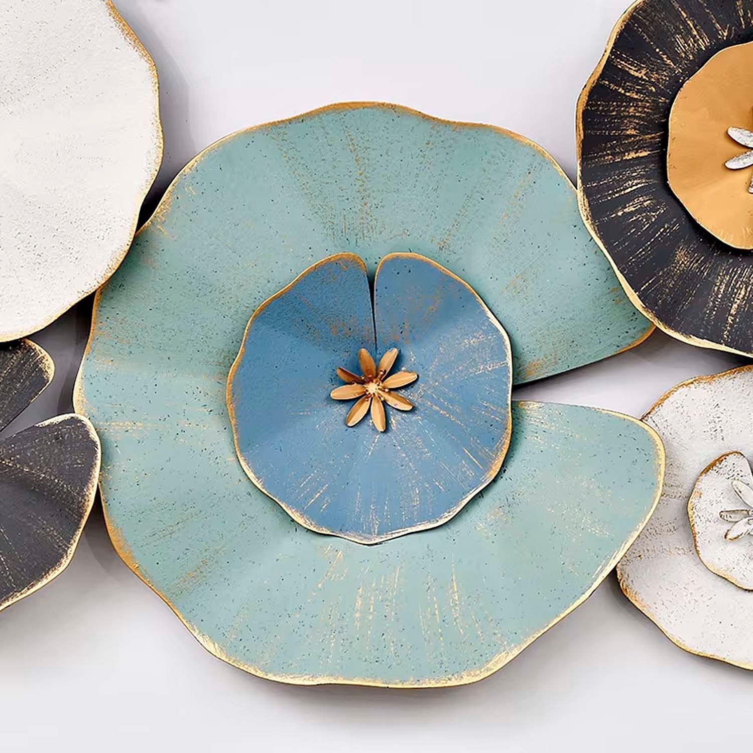 Cuadro Decorativo Adorno Pared Metalico Flores-2
