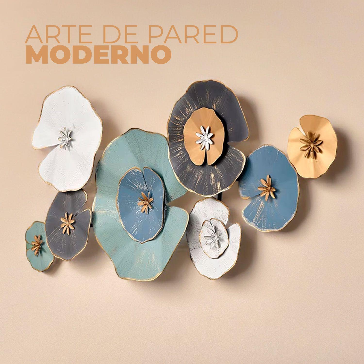 Cuadro Decorativo Adorno Pared Metalico Flores-3