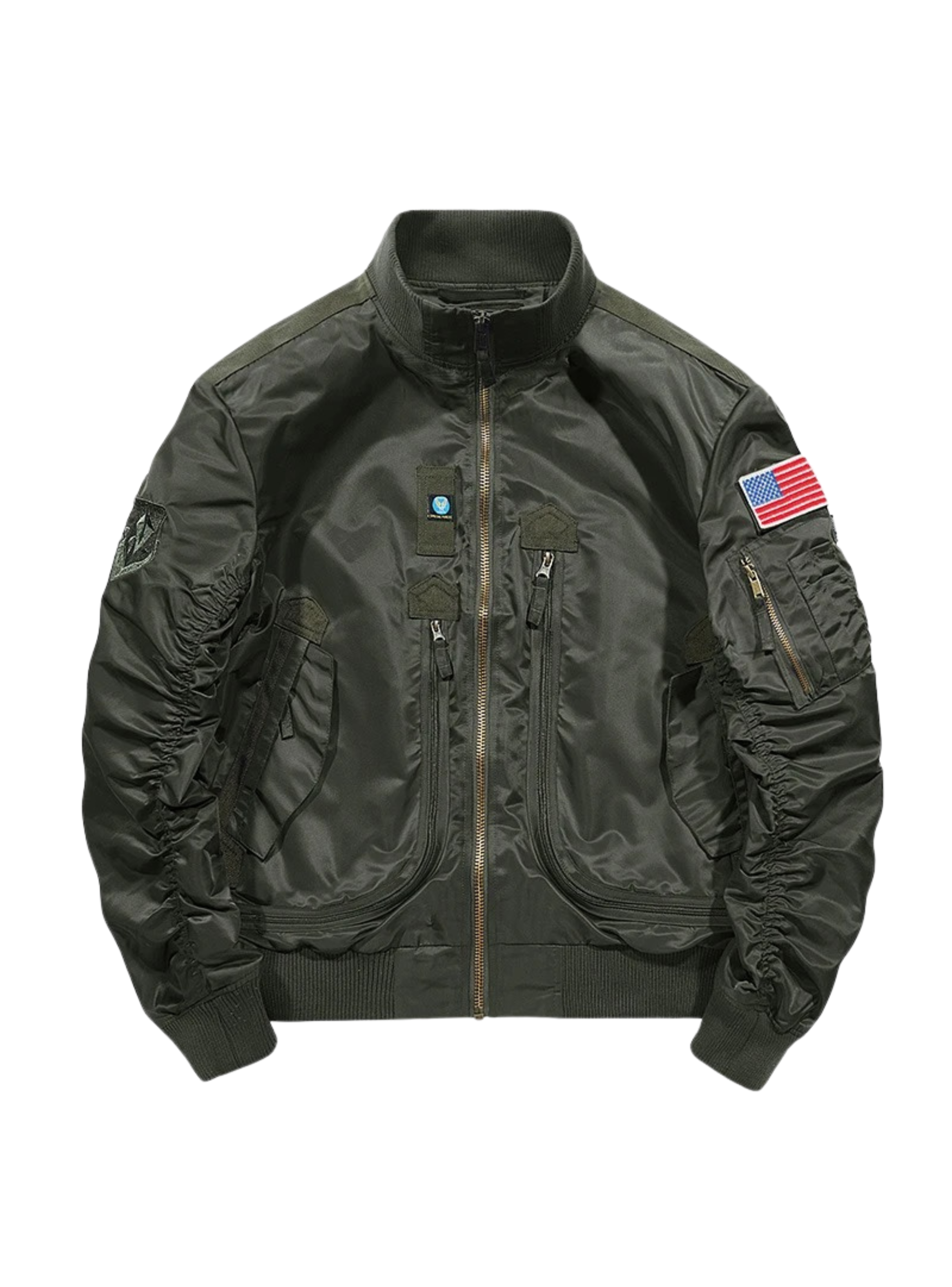 Chaqueta Bomber Special Forces Verde Petroleo-0