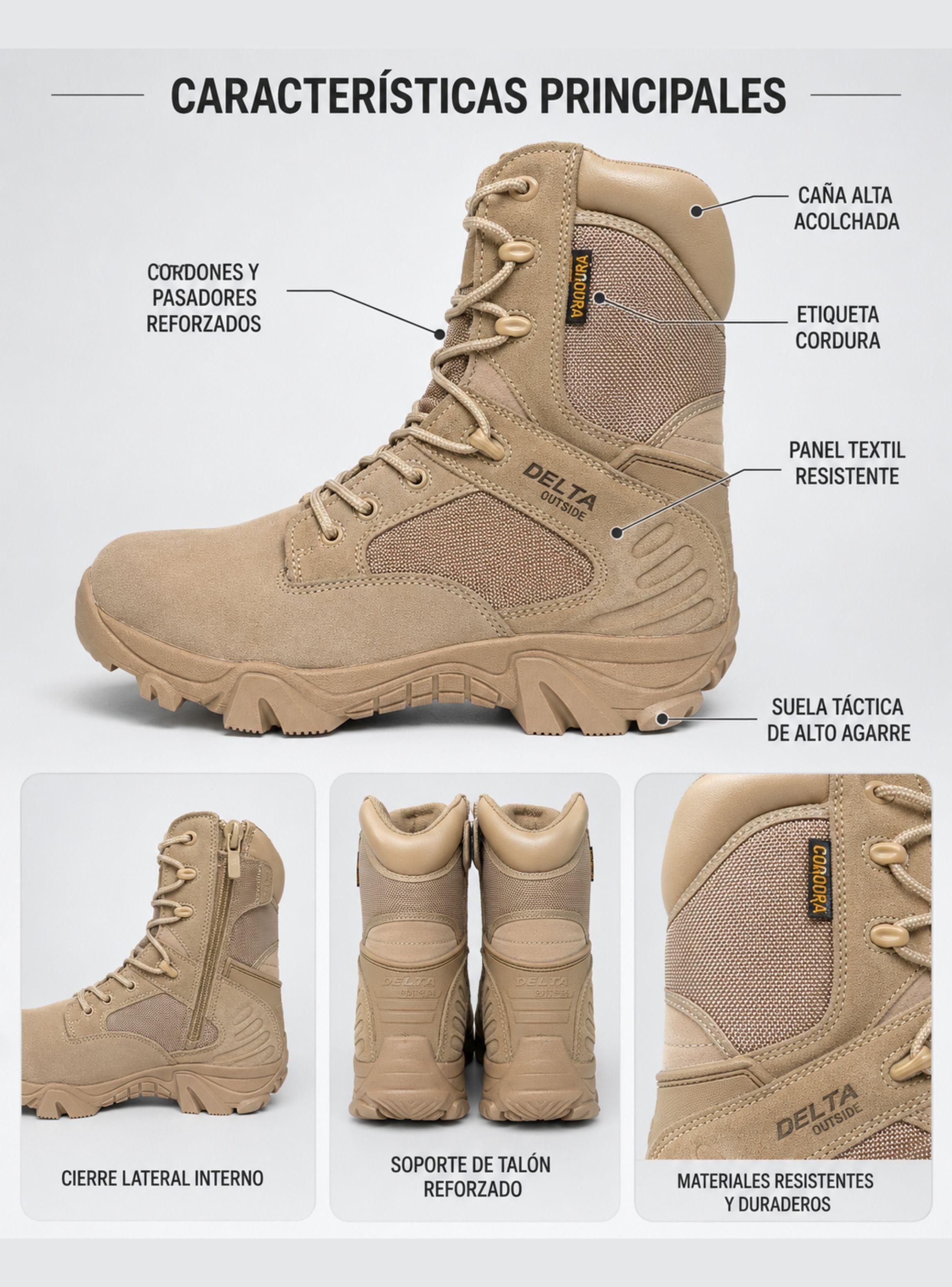 Botas Tácticas Militares Desert Caña Alta Cordura Resistentes Outdoor-4
