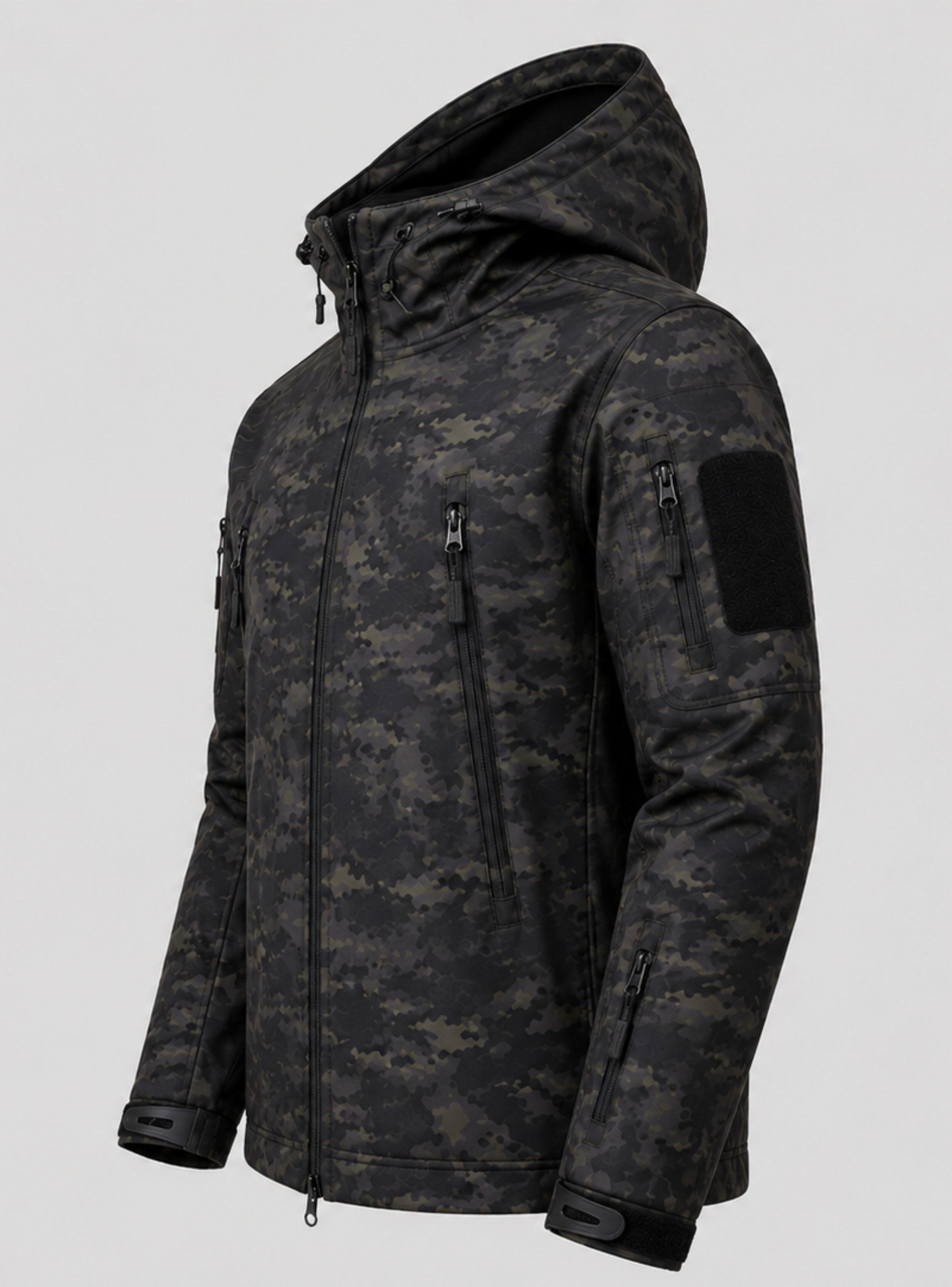 Chaqueta Táctica Softshell Impermeable Multicam Black-3