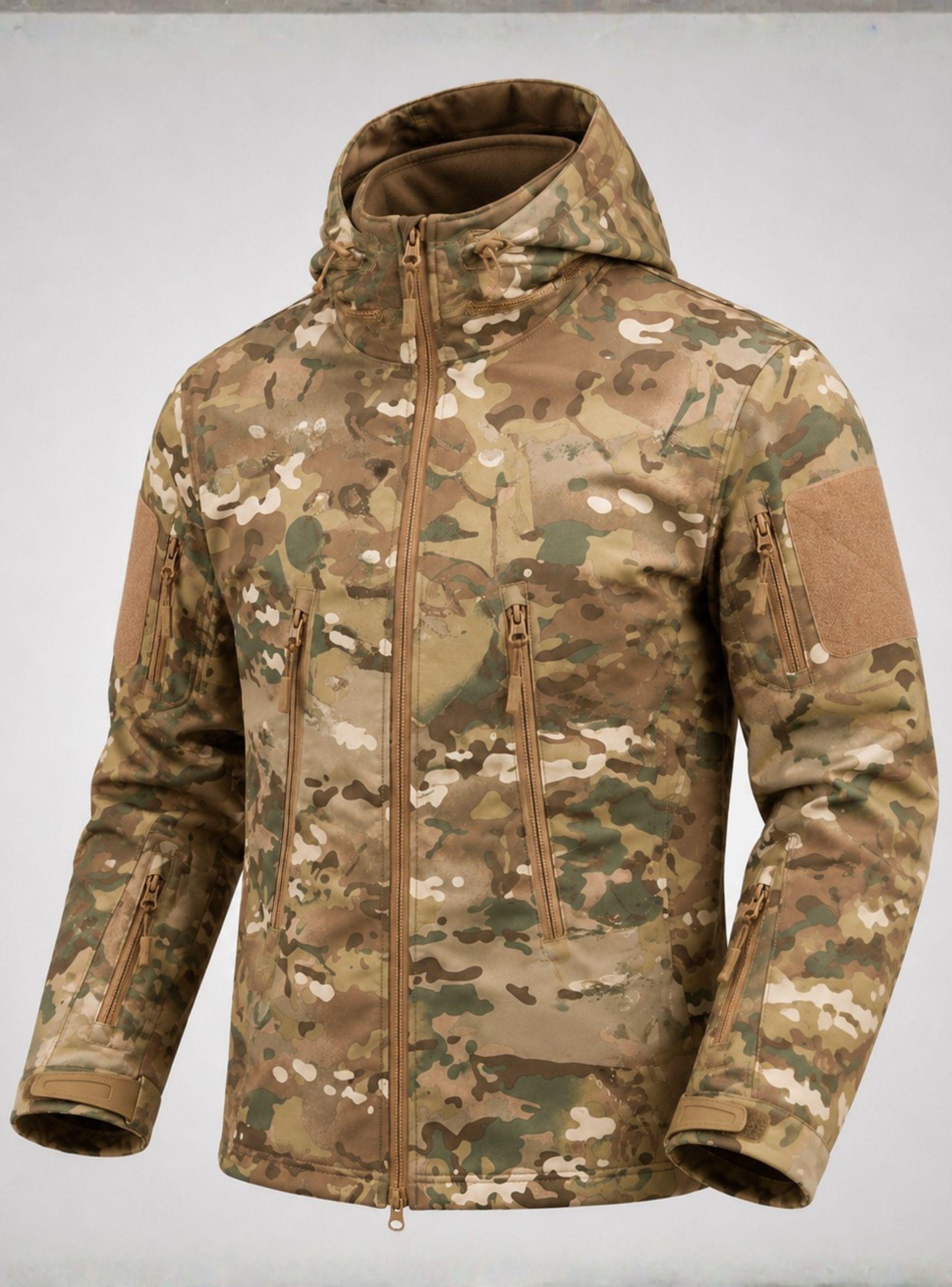 Chaqueta Táctica Militar Softshell Multicam Camuflaje Impermeable Forro Polar-2