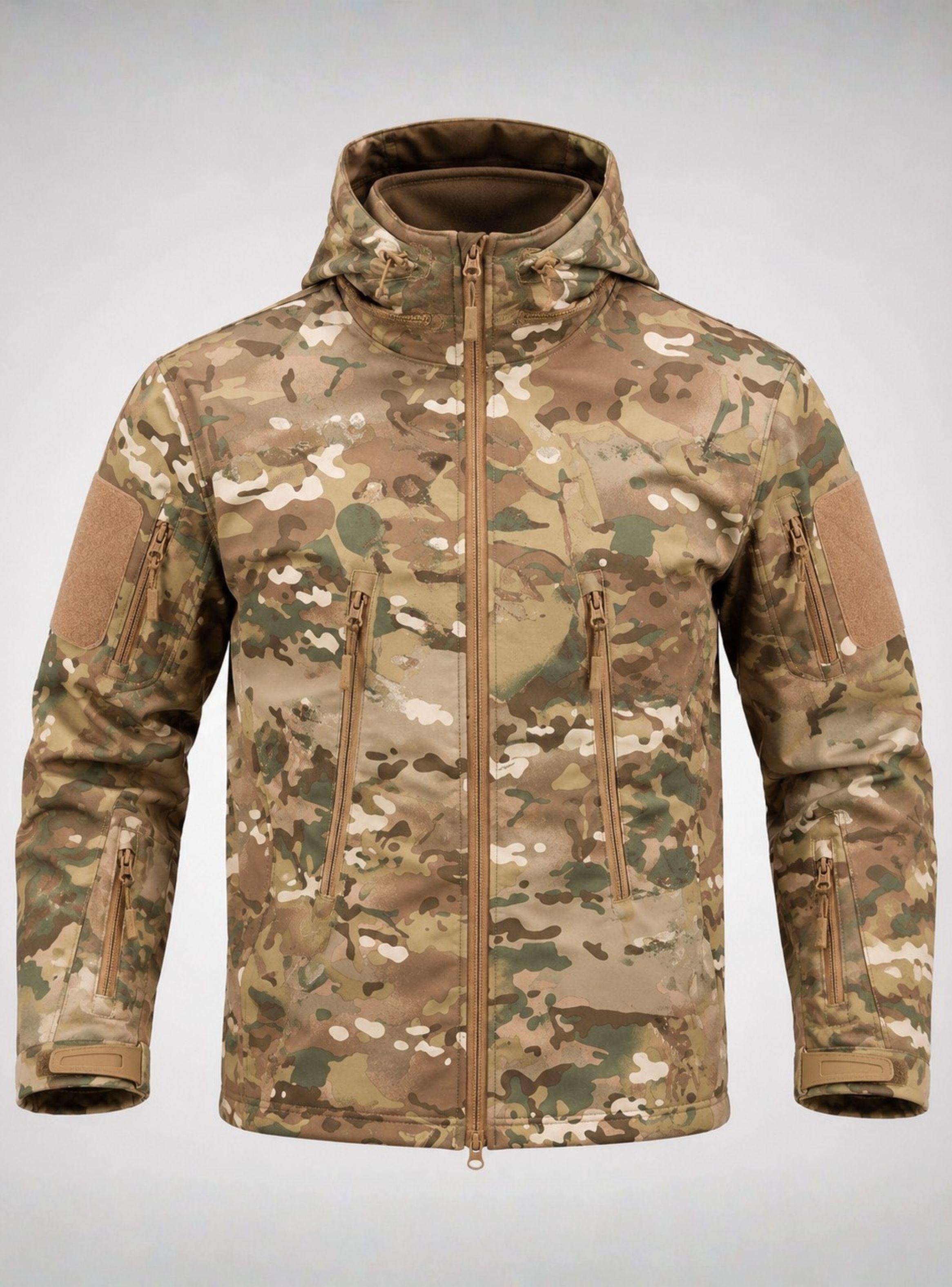 Chaqueta Táctica Militar Softshell Multicam Camuflaje Impermeable Forro Polar-3