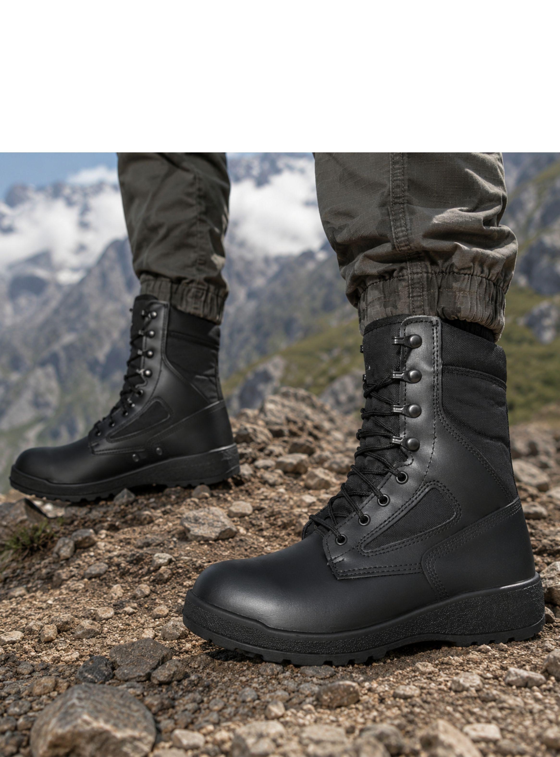 Botas Militares Tácticas Caña Alta Resistentes Seguridad Trabajo-5