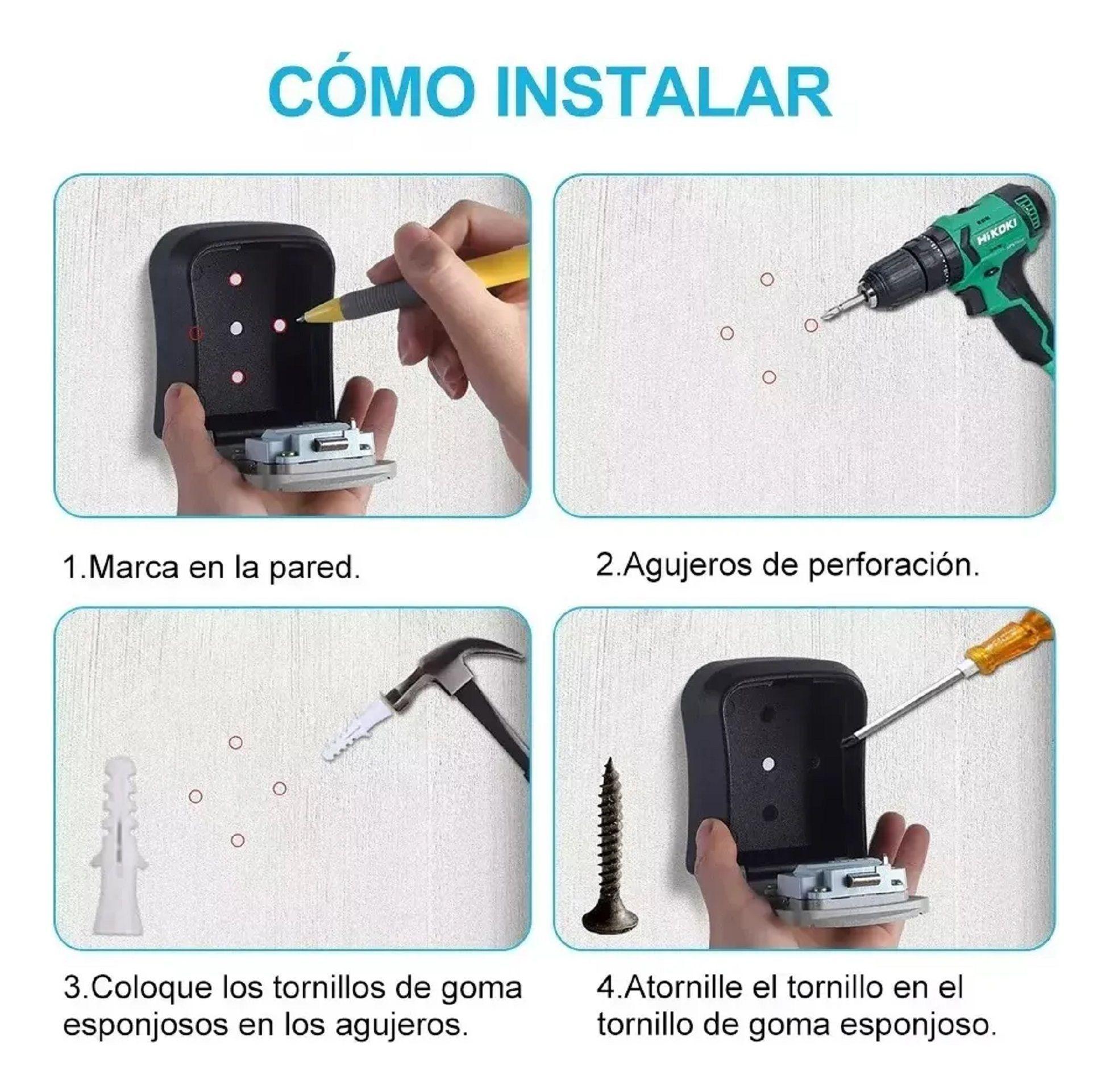 Caja De Seguridad De Metal Con Clave Para Llaves-6