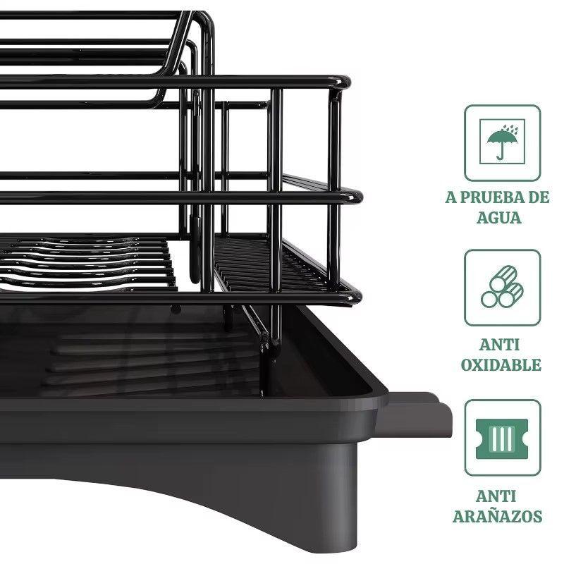 Secador Escurridor Platos 2 Niveles Desmontable Moderno-4