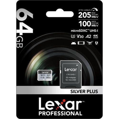 Memoria Microsd Lexar Silver Plus 64gb 205mb s V30 A2 4k Uhd-3
