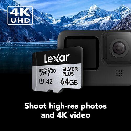 Memoria Microsd Lexar Silver Plus 64gb 205mb s V30 A2 4k Uhd-4