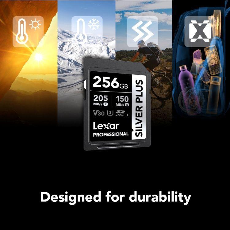 Memoria Sd Lexar Silver Plus 256gb 205mb s Uhs i U3 V30 4k-5