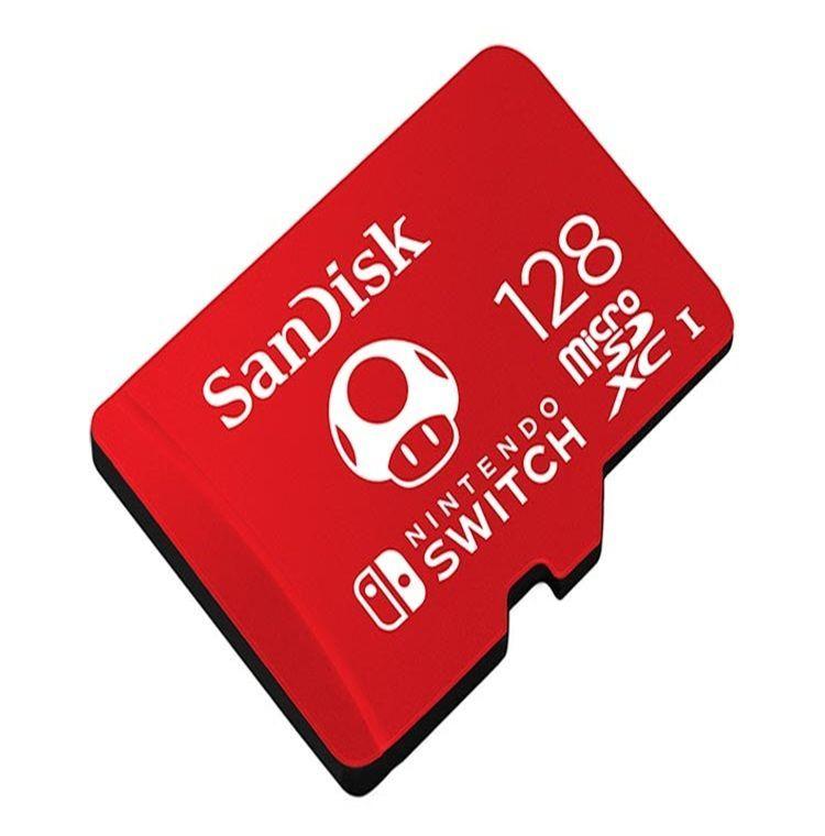 Tarjeta Micro SD Sandisk 128gb Nintendo Switch Mario 100mbs-0