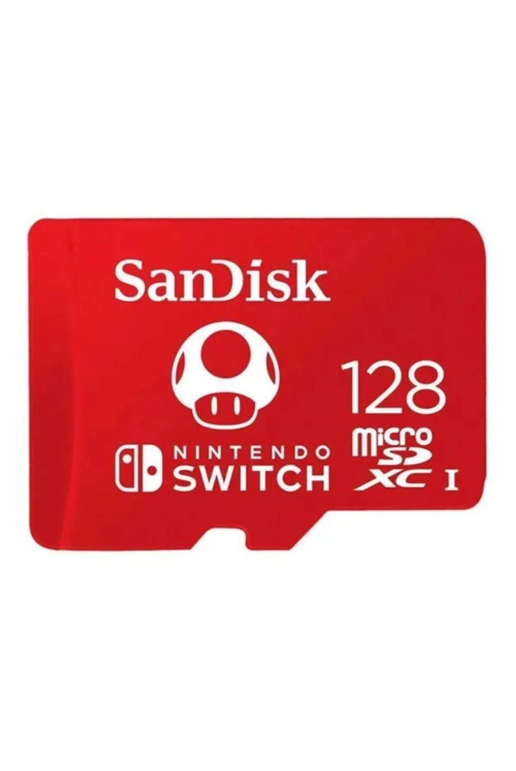 Tarjeta Micro SD Sandisk 128gb Nintendo Switch Mario 100mbs-2