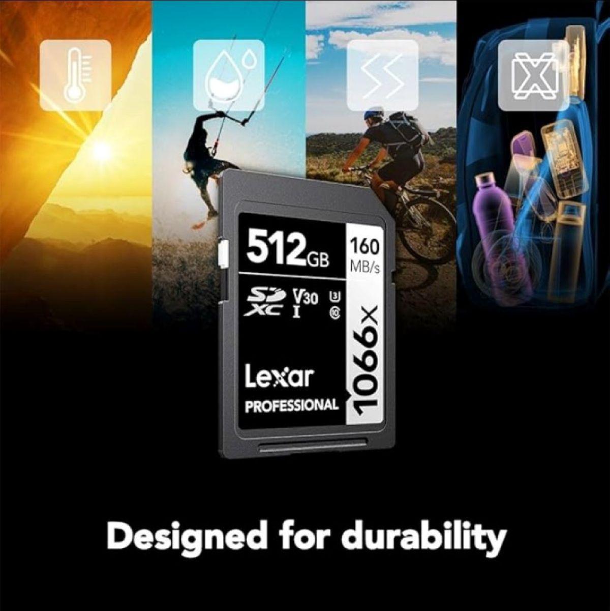 Tarjeta de Memoria SD Lexar SILVER Series 1066x 512GB 160mb s U3 V30 4K UHD-4