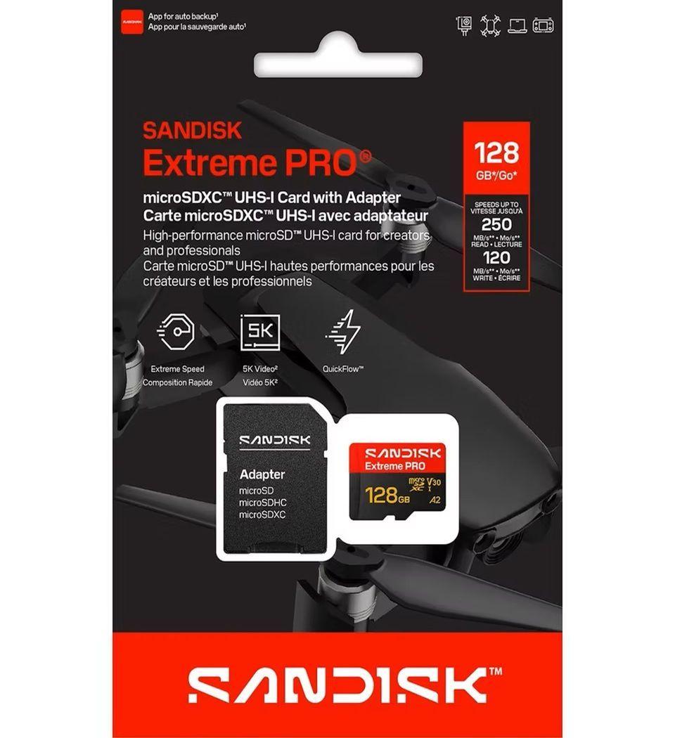 Memoria Microsd 128gb Sandisk Extreme Pro V30 A2 4k 250mb s-2