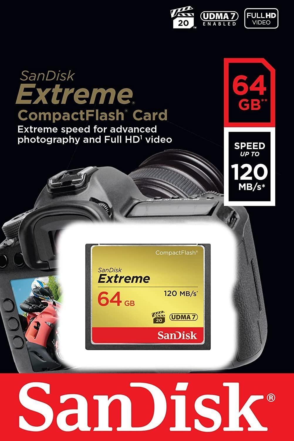 Memoria Compact Flash Sandisk Extreme 64 GB 120 Mb s-2