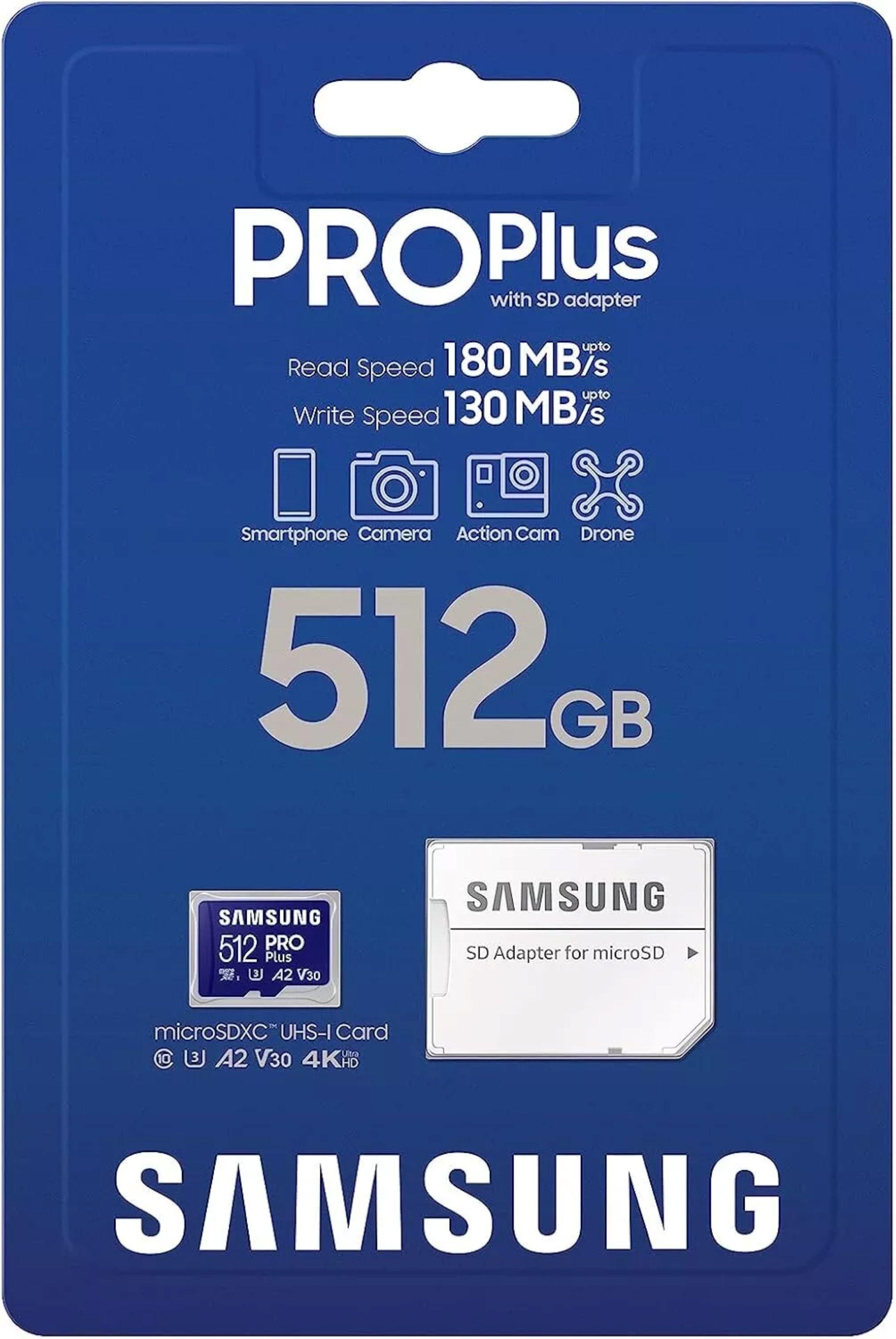 Memoria Microsd Samsung Pro Plus 512gb 180mb/s V30, A2, 4k-2