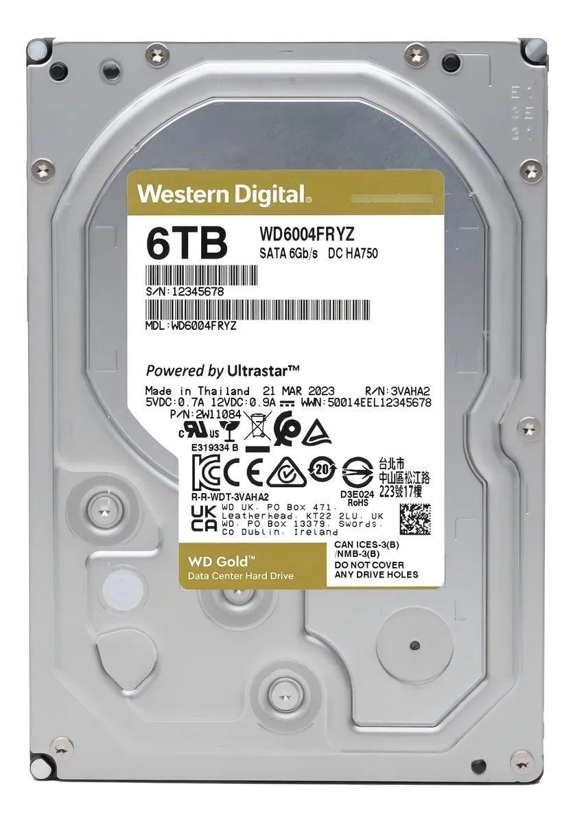 Disco Duro Hdd Interno Western Digital Gold Wd6004fryz 6tb-2
