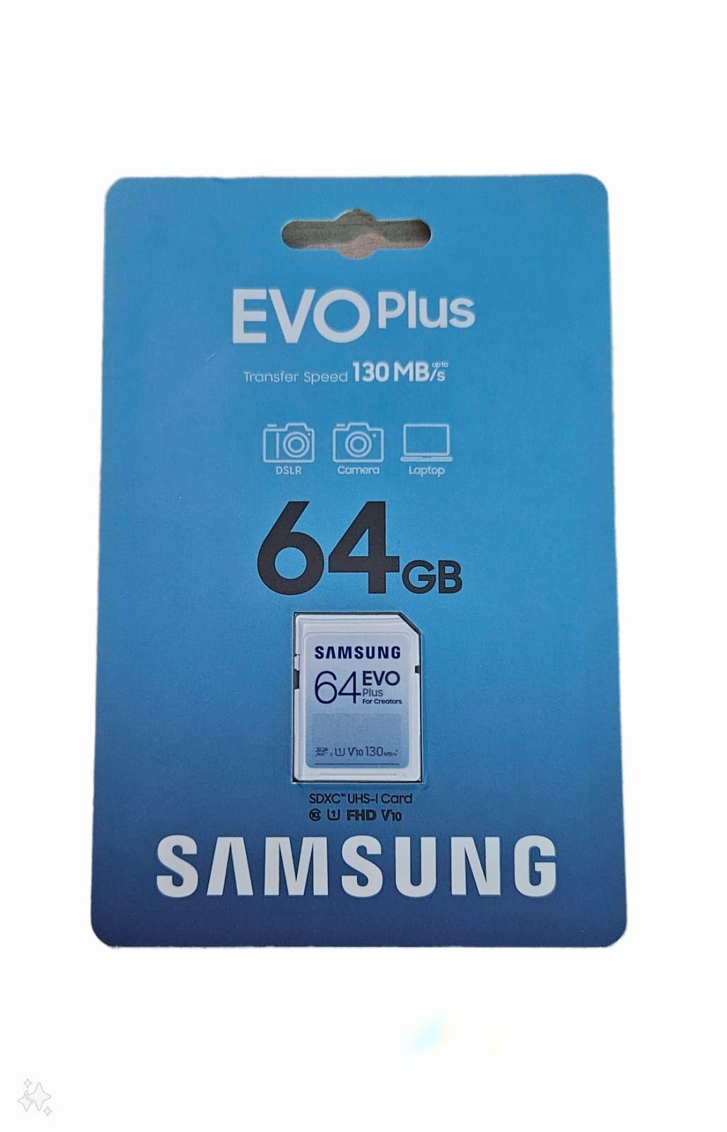 Tarjeta de Memoria SD Samsung Evo plus 64GB 130mb s C10-2