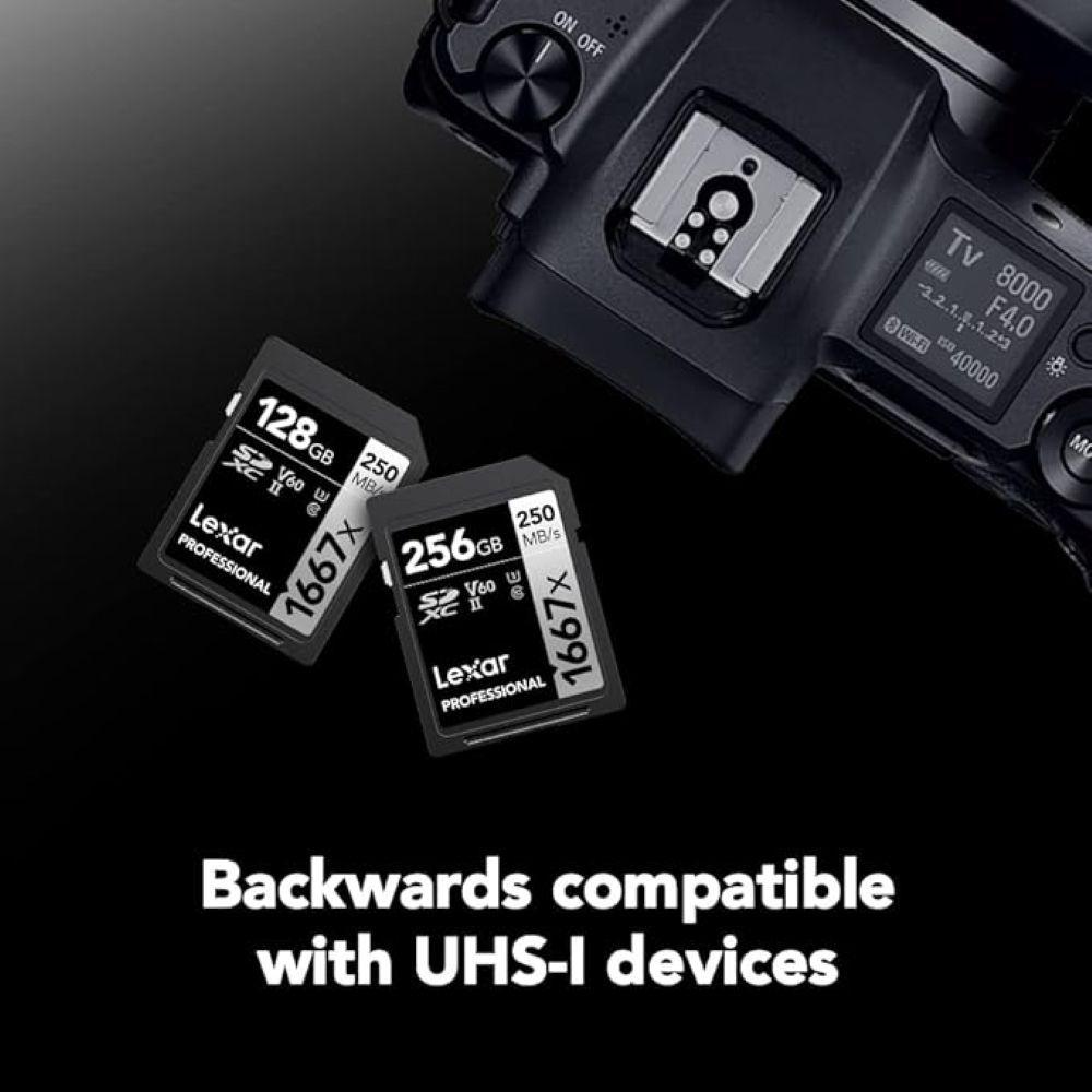 Memoria SD Lexar Silver Series 1667x 128GB UHS II U3 V60 4k-4