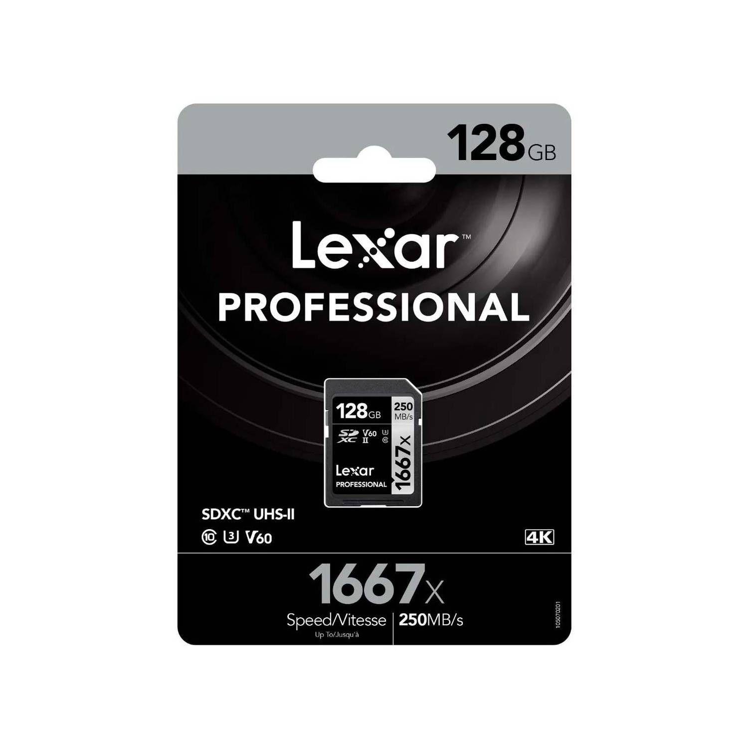 Memoria SD Lexar Silver Series 1667x 128GB UHS II U3 V60 4k-6