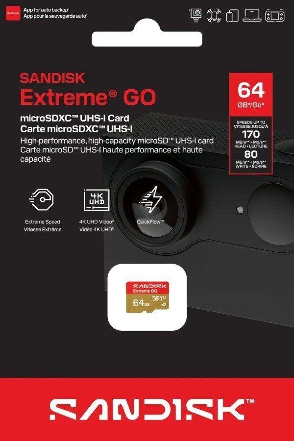Tarjeta De Memoria Sandisk Extreme Go Microsdxc 64gb 170mb s-2