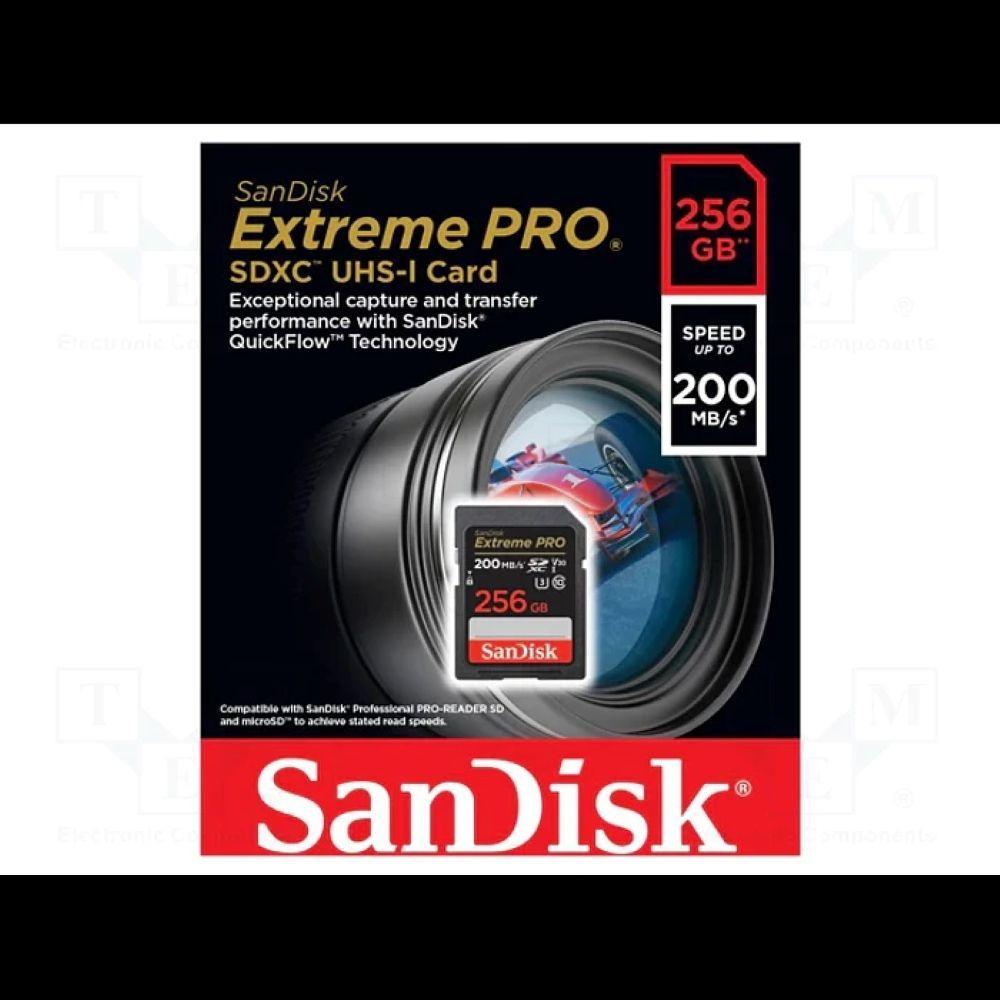 Tarjeta de Memoria SD Sandisk Extreme Pro 256GB 200mb s U3 V30 4K UHD-2