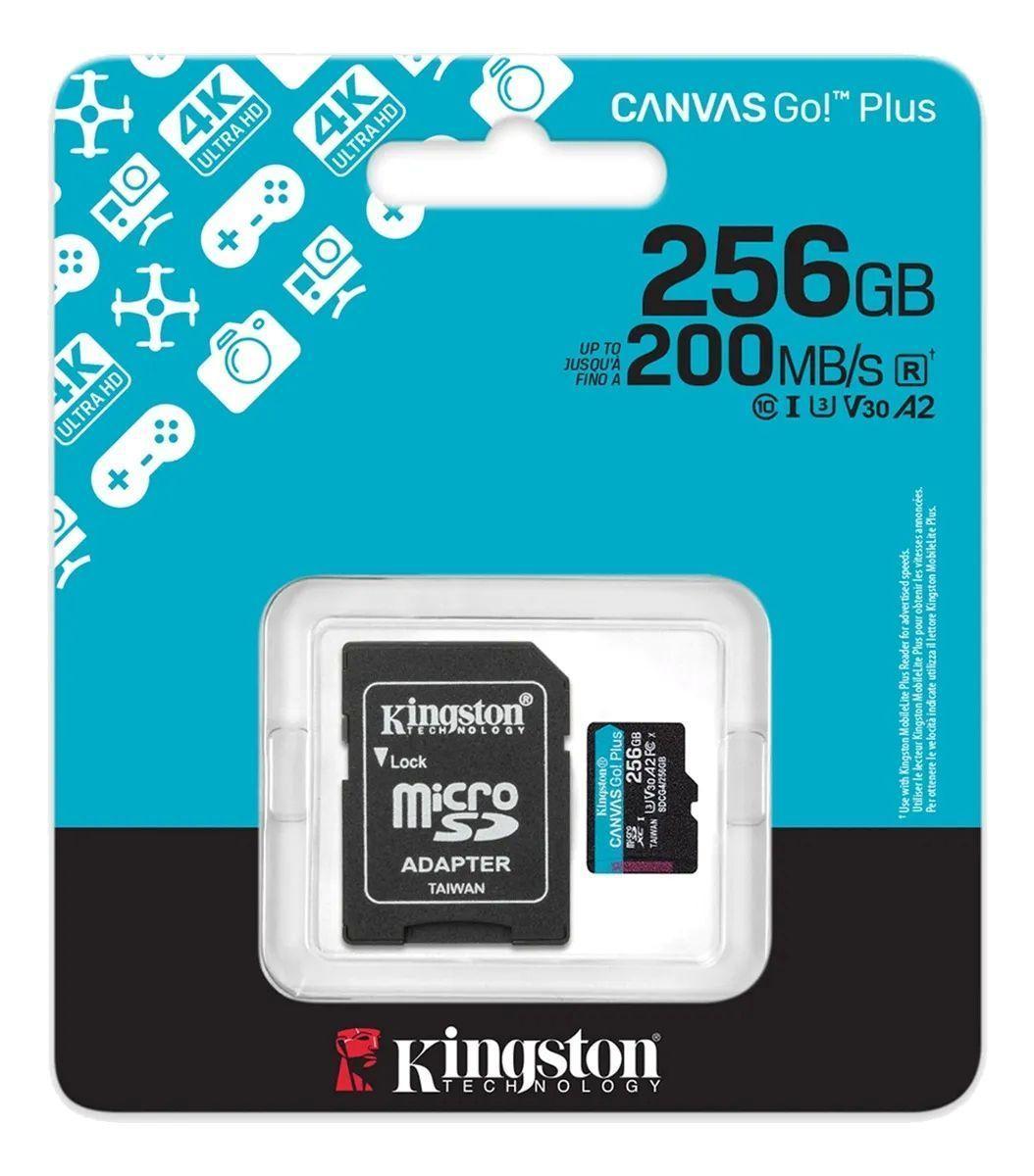 Microsd Kingston Canvas Go Plus 256gb U3 V30 A2-2