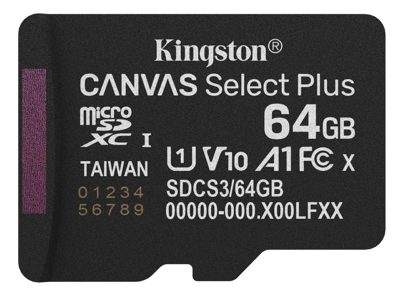 Microsd Kingston Canvas Select Plus 64gb C10-3