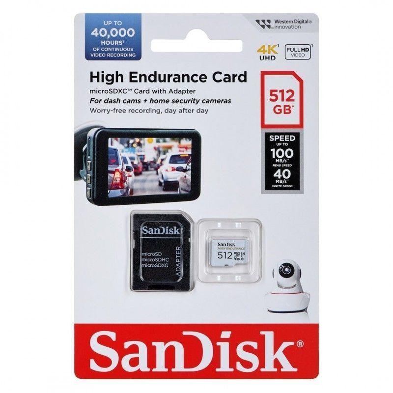 Micro Sd Sandisk High Endurance 512gb 100mbs V30 4k Uhd-3
