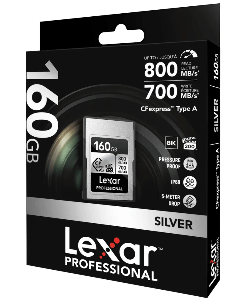 Tarjeta de Memoria CF Express Tipo A Lexar Silver 160GB 800Mbs 8K-4