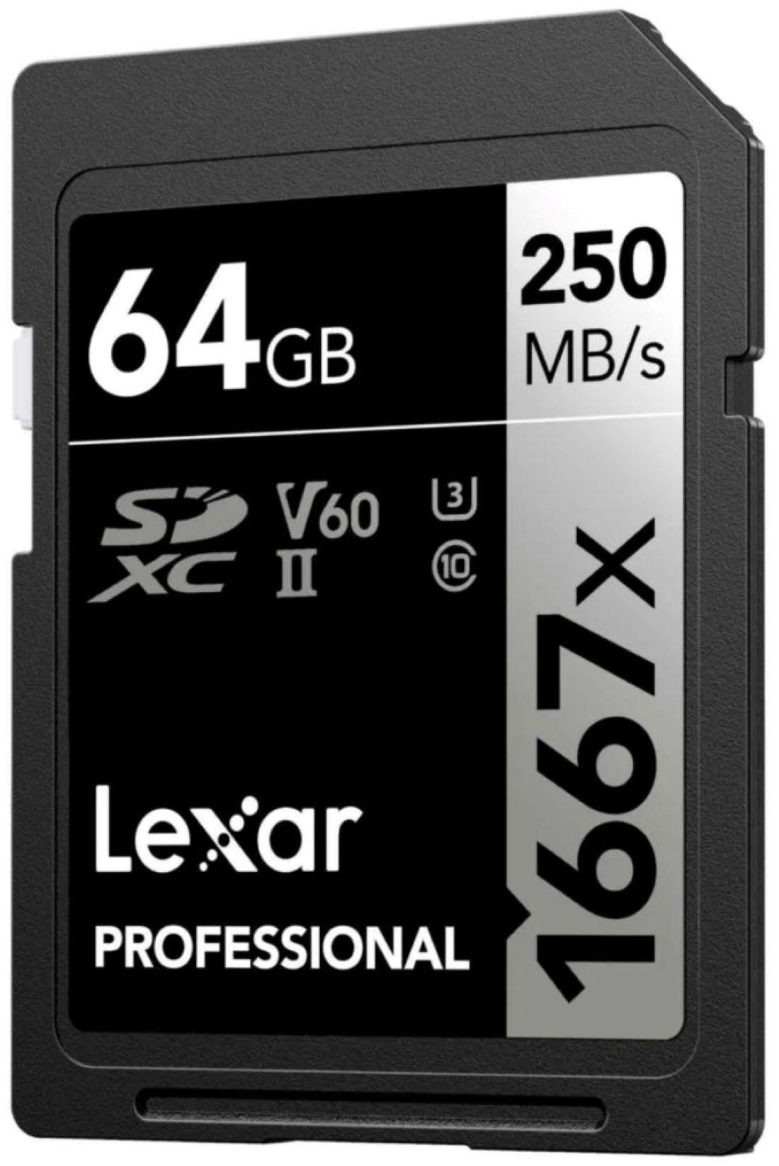 Memoria SD Lexar Silver Series 1667x 64GB UHS II U3 V60 4k-1