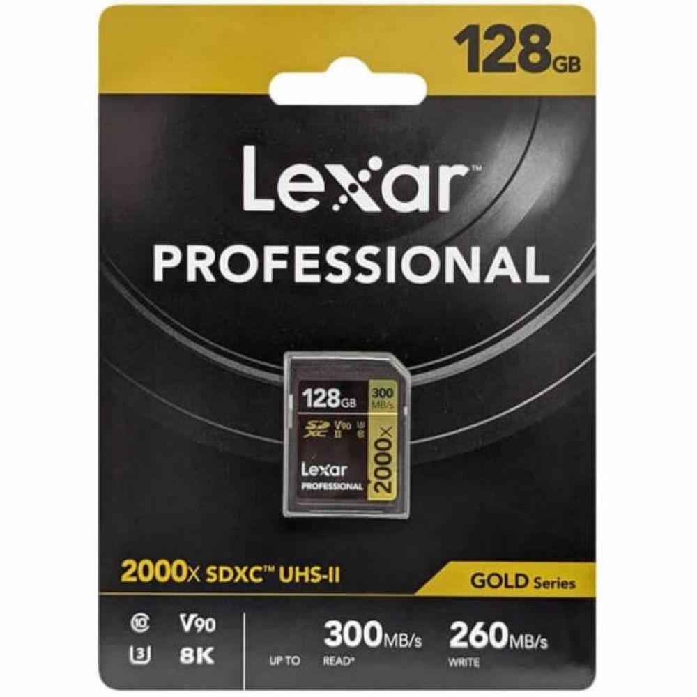 Memoria SD Lexar Gold Series 2000x 128GB UHS II U3 V90 8k-2