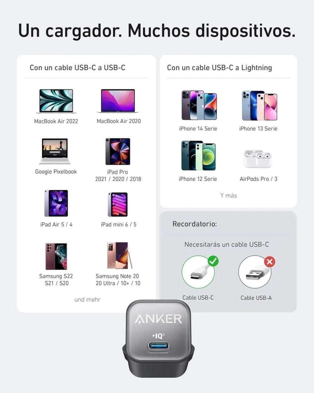 Cargador Anker 511 Nano 3 30w Black Tipo C Carga Rapida-5