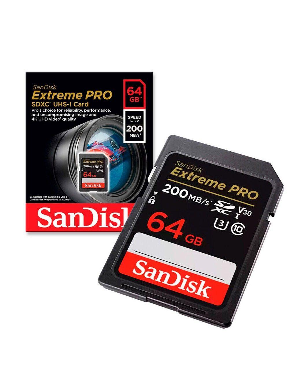 Tarjeta de Memoria Sd Sandisk Extreme Pro 64gb 200mb s U3 V30 4k Uhd-2