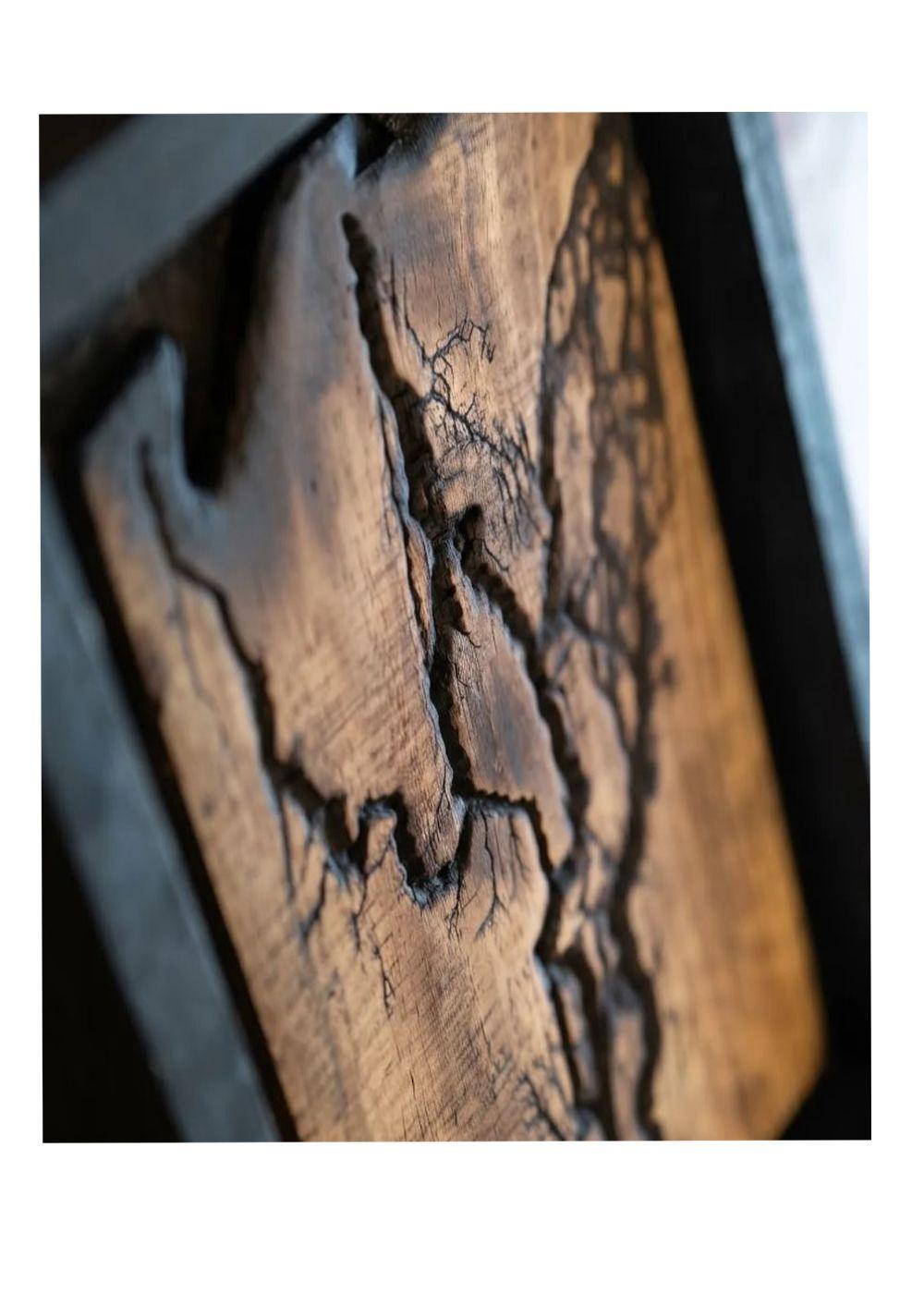 Cuadro Decorativo Madera Técnica Fractal-1