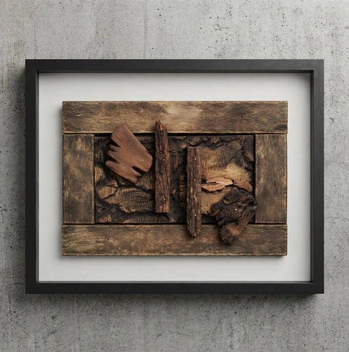 Cuadro Decorativo De Madera Rustico Abstracto-0